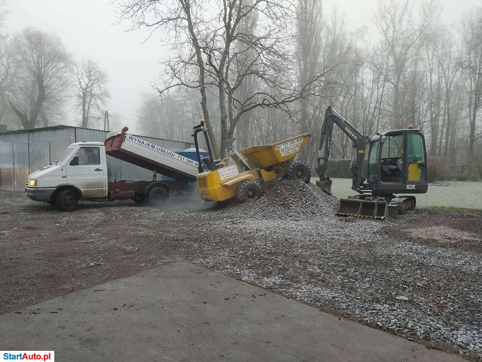 Wozidło budowlane 3 tony, obrotowe, Wynajem Usługi, Zagęszczarka