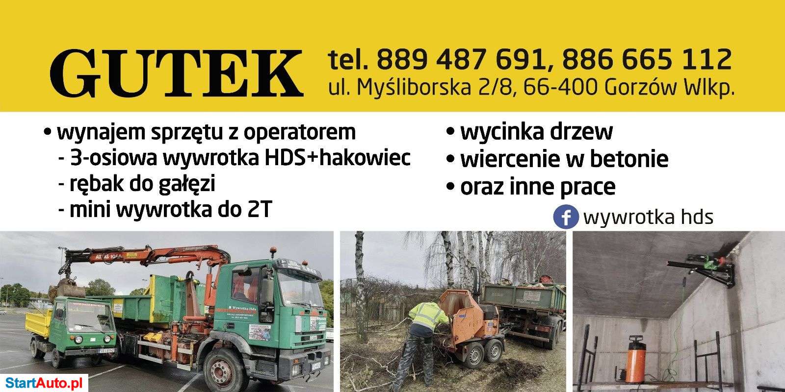 Wynajem rębaka do gałęzi wraz z operatoem. Wycinki drzew