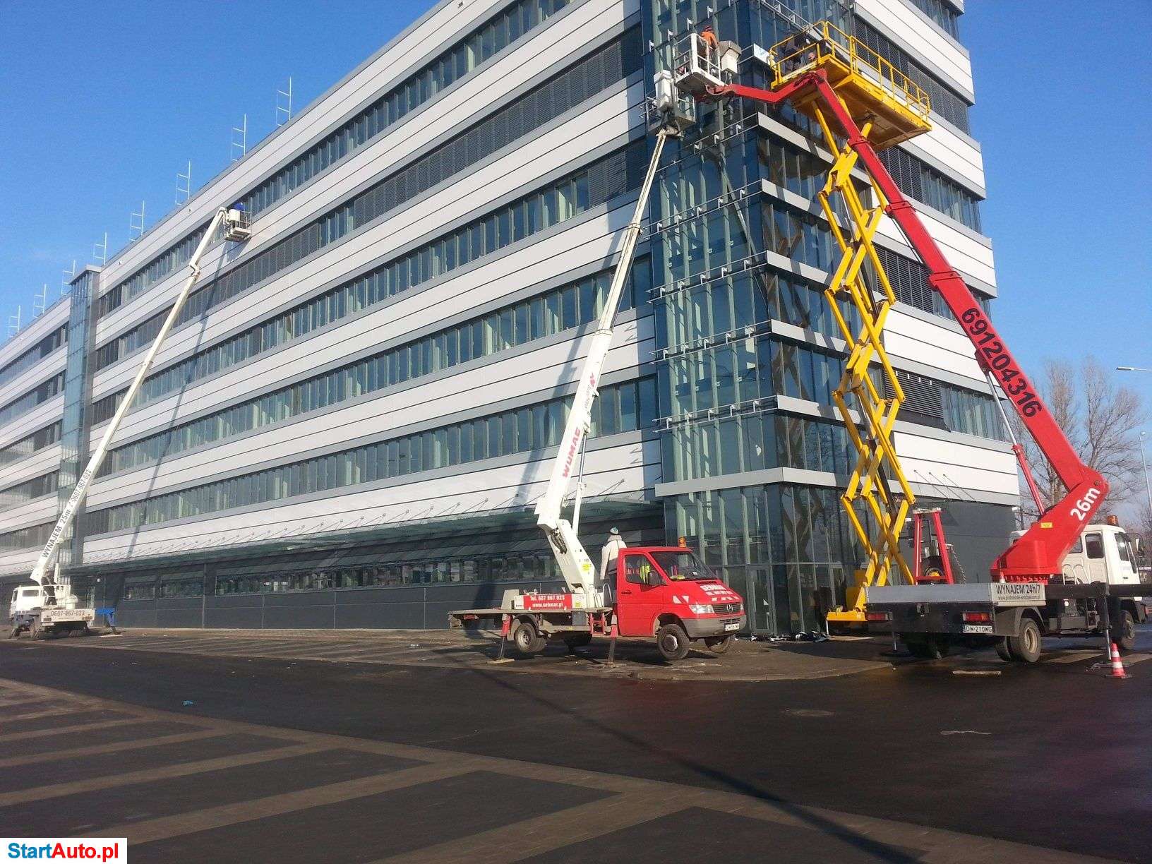 Podnośnik koszowy 25m#26m#30m SKYMAT Wynajem. Wrocław 691.204.316