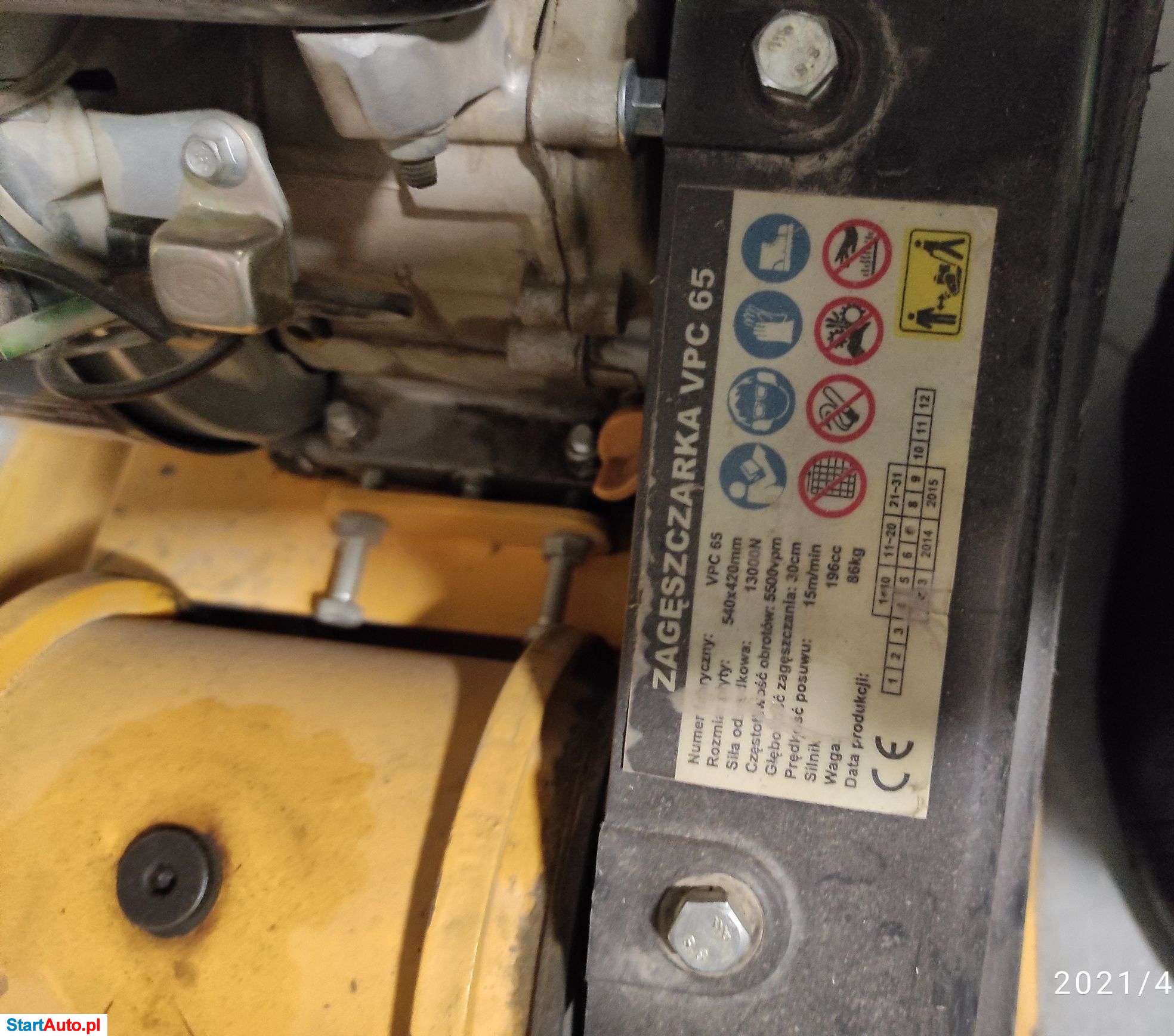 Zagęszczarka 86 kg z gumą