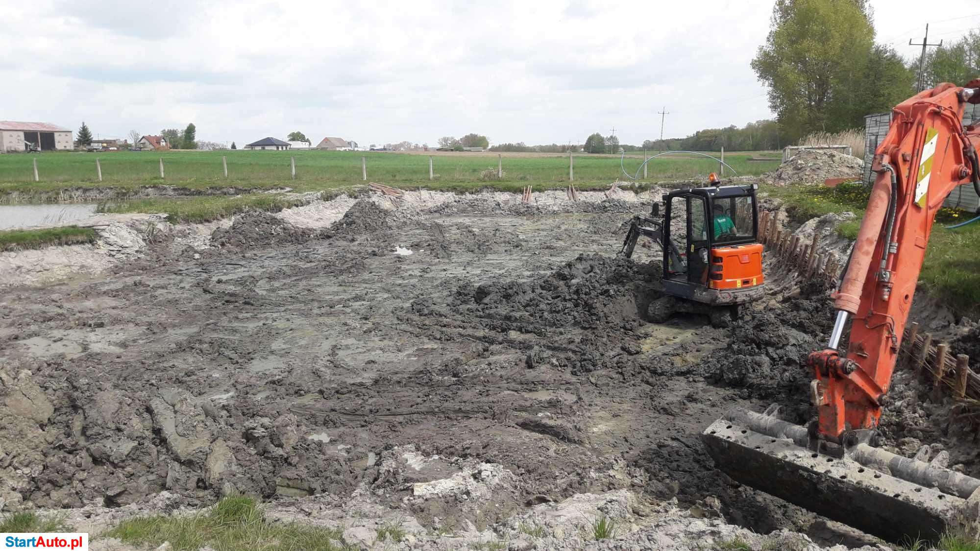 Usługi wynajem koparka long,uslugi minikoparka,kopanie stawu,korytowan