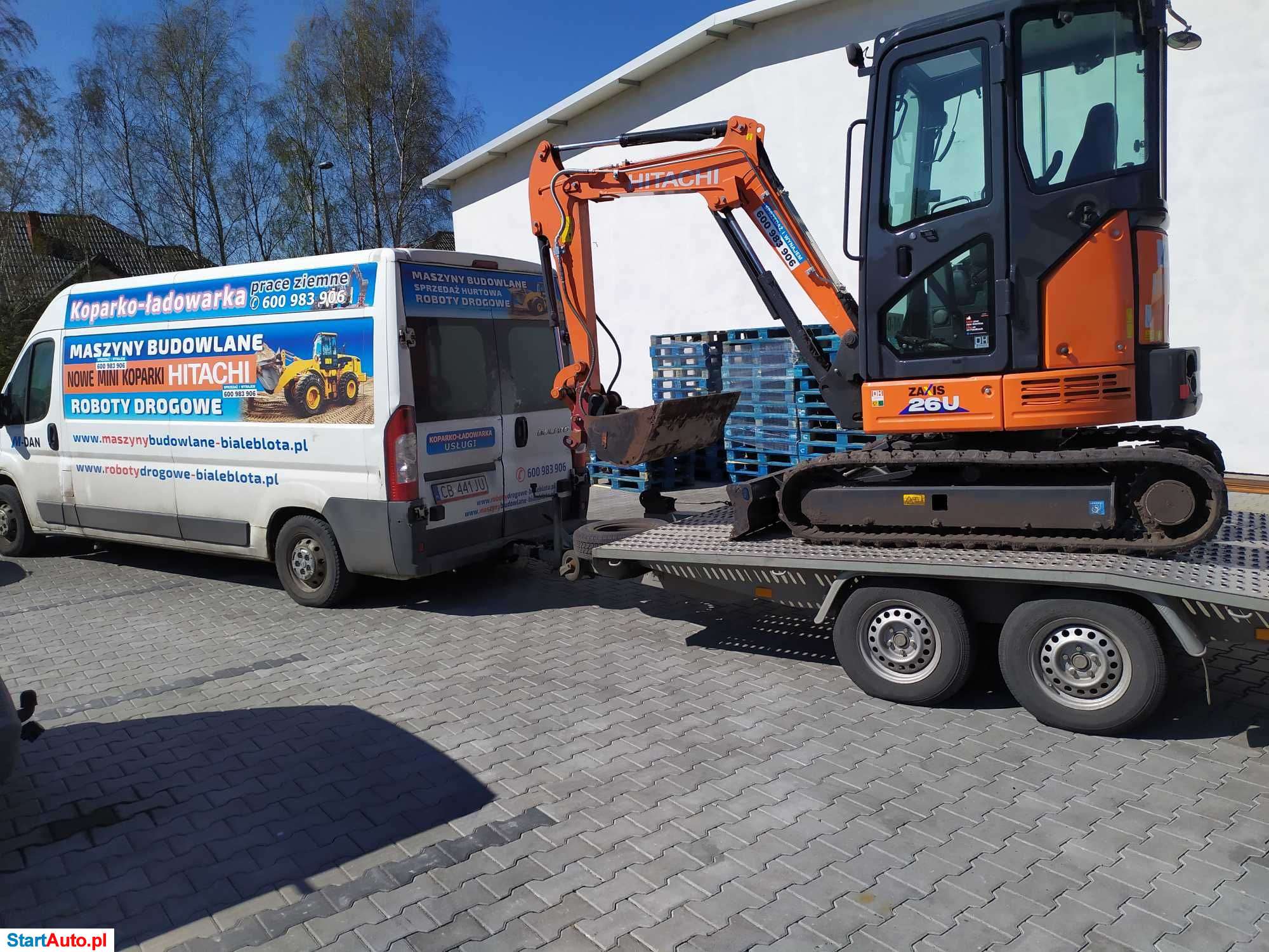 Minikoparki Hitachi Bydgoszcz, prace ziemne, kucie betonu, wynajem