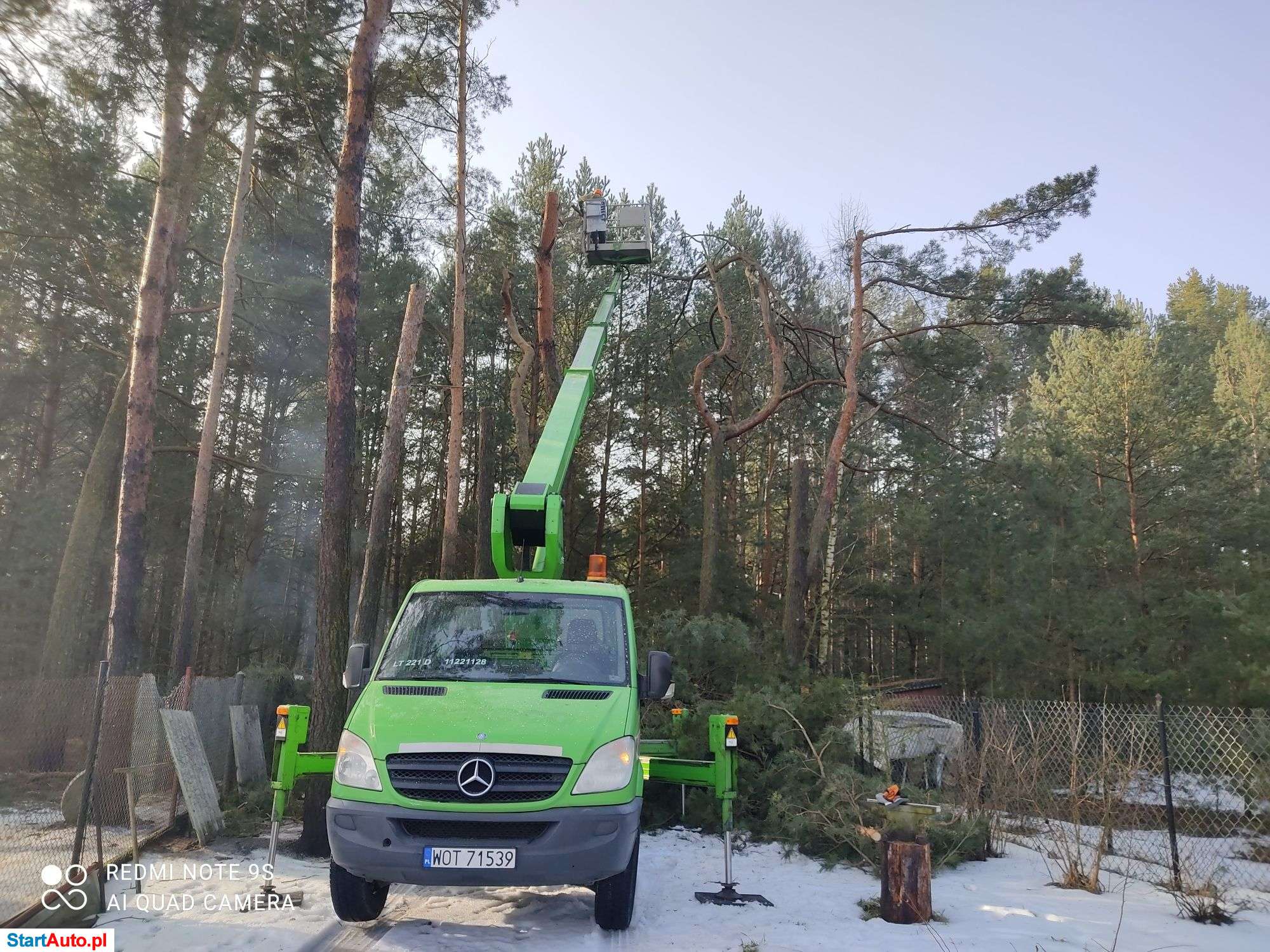 Wynajem podnośnika koszowego, zwyżki 20-27 metrów, wycinka drzew