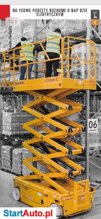 Wynajem Podest wolnobieżny nożycowy podnośnik koszowy zwyżka