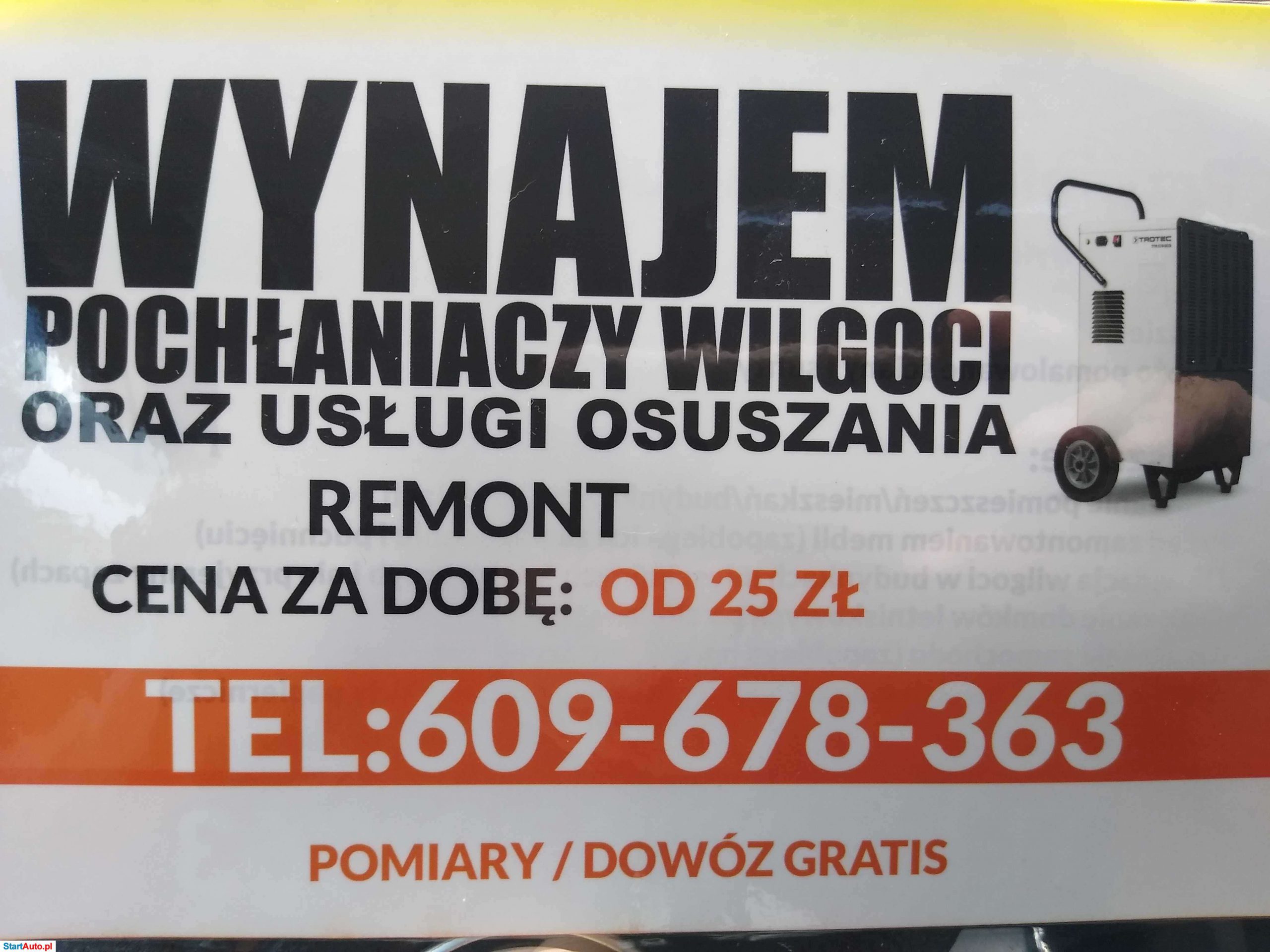 Wynajem budowlanych osuszaczy powietrza slupsk pomiary dowóz gratis
