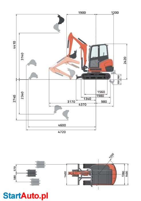 WYNAJEM Minikoparka 3t i 4t – Kubota – Prace Ziemne – Śląsk, Mikołów