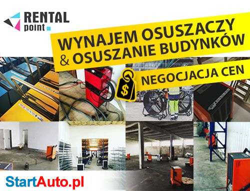 WYNAJEM Wypożyczalnia OSUSZACZY, Osuszanie BUDYNKÓW, ścian, po zalaniu