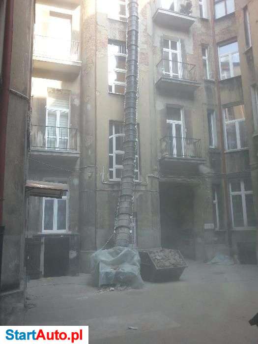 Wynajem zsypów do gruzu. Rękawy zsypowe – gumowe – najtrwalsze. Łódź