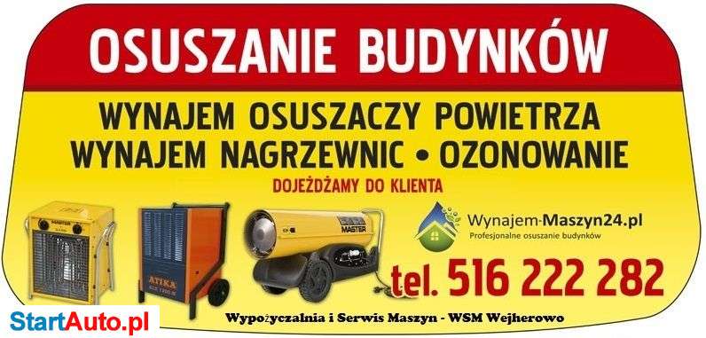 Wynajem Osuszaczy Powietrza NAGRZEWNICE Wypożyczalnia Osuszacz Wilgoci