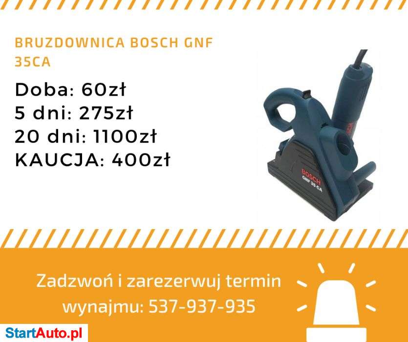 Bruzdownica – Młot udarowy wyburzeniowy – Wiertartka udarowa WYNAJEM