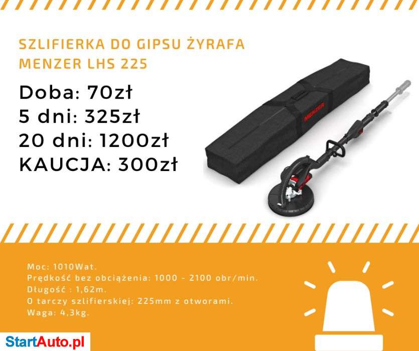 Szlifierka do gipsu/ żyrafa – Odkurzacz przemysłowy WYNAJEM