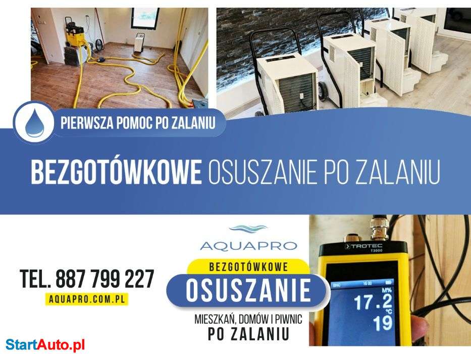 WYNAJEM Osuszacz powietrza Osuszanie po zalaniu pochłaniacz wilgoci