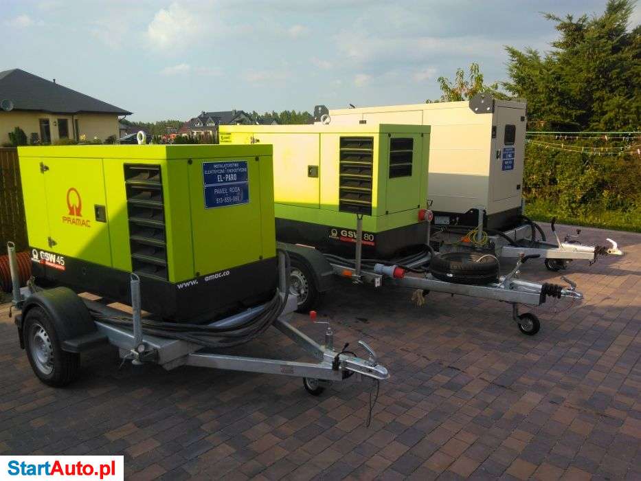 agregat prądotwórczy 45,80,140 kVA wynajem (wynajem sprzętu bud. )