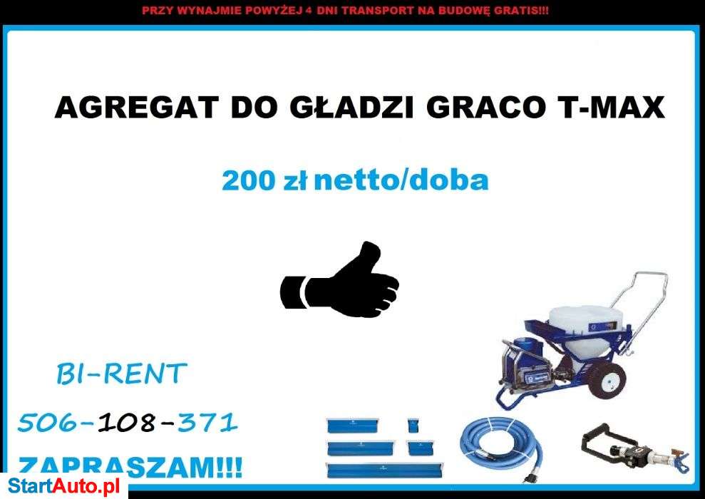 Wynajem Graco T-max 506 Łódź Pabianice Koło Zgierz Łowicz Bełchatów