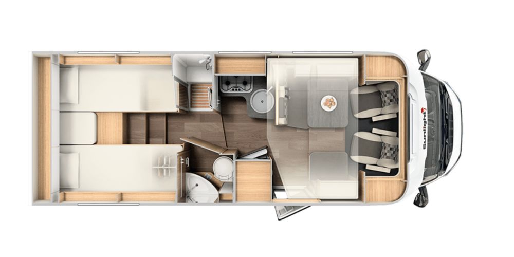 Wynajem kamper nowy 2021r Sunlight T68 5-osobowy