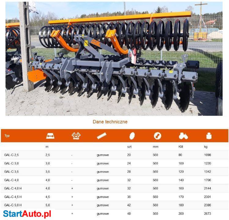 Brona Talerzowa MANDAM GAL 2,5m 3,0m 3,5m 4,0m TAL-C