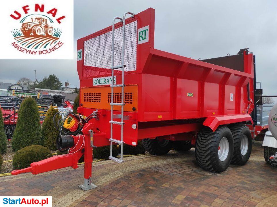 Rozrzutnik Skorupowy 10T Solidny Wałki Pionowe, Posuw, Klapa, Hamulce, Koła 500