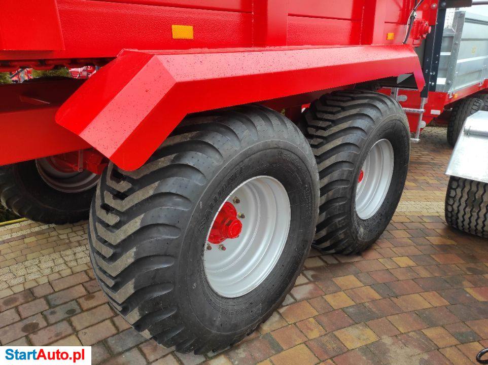 Rozrzutnik Skorupowy 10T Solidny Wałki Pionowe, Posuw, Klapa, Hamulce, Koła 500