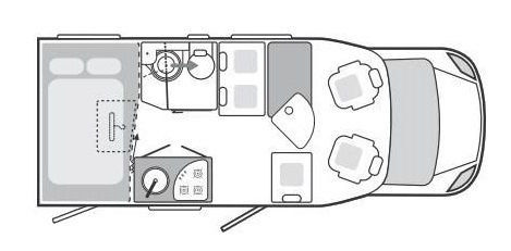 Wynajem, wypożyczenie kampera dla 4 osób.
