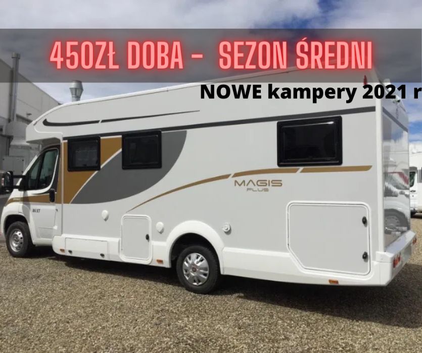 Promocja czasowa 450zł brutto doba Sezon ŚREDNI NOWY kamper Wynajem