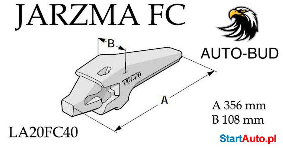 Jarzma na Ząb zęby łyżki do ładowarki Volvo L150 LA20FC40