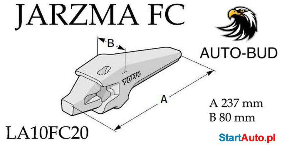 Jarzma na Ząb zęby łyżki do ładowarki Volvo L50 LA10FC20 org