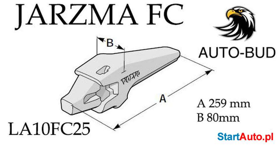 Jarzma na Ząb zęby łyżki do ładowarki Volvo L60 LA10FC25 org