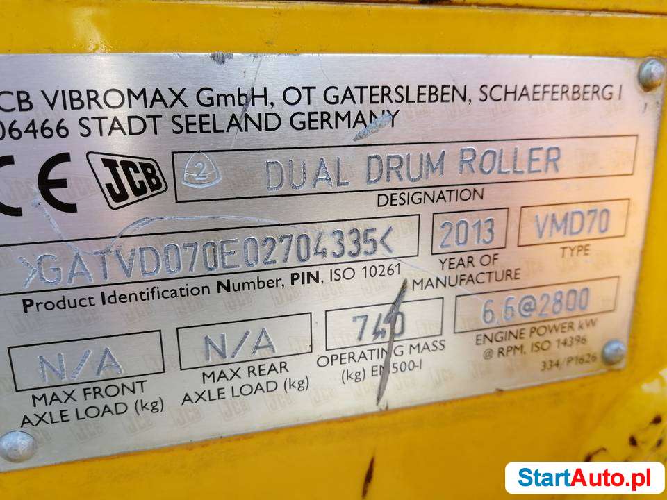 JCB VMD70 Walec drogowy prowadzony wibracyjny JCB