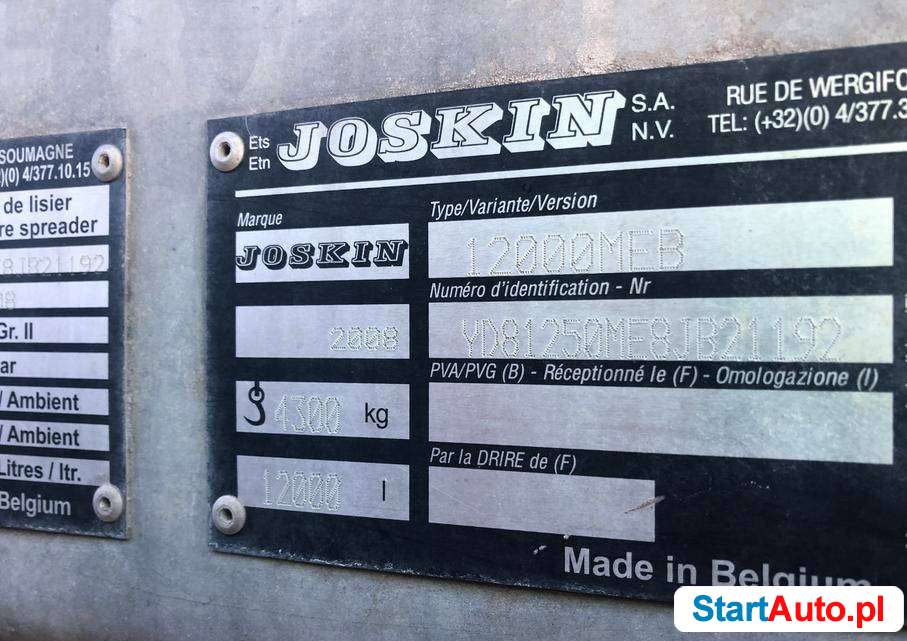 JOSKIN MODULO 2 12000MEB z aplikatorem – beczka asenizacyjna