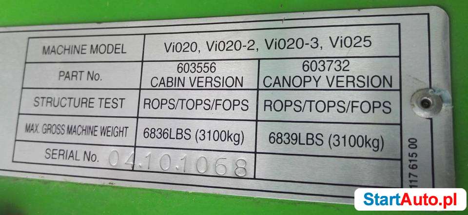 Kabina do mini koparki Yanmar Vi 020 Vi020 Vi 025 Vio 25