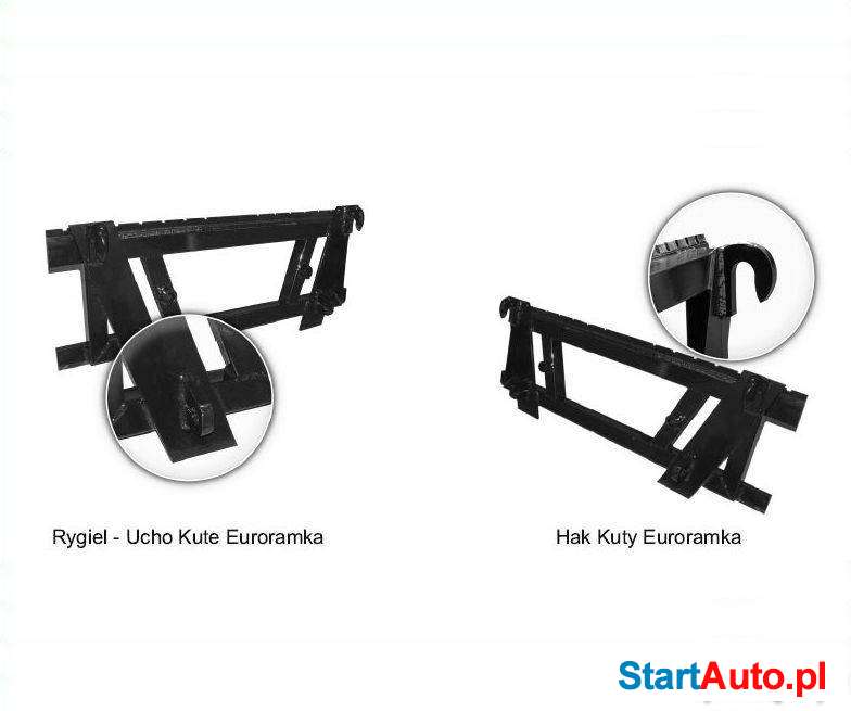 Karetka mocowanie JCB, CAT + widły 1200x80x40mm klasa 2A