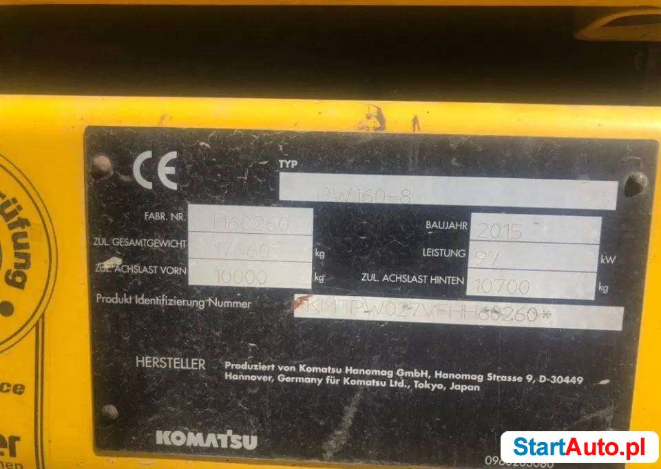 Komatsu PW 160-8 koparka kołowa
