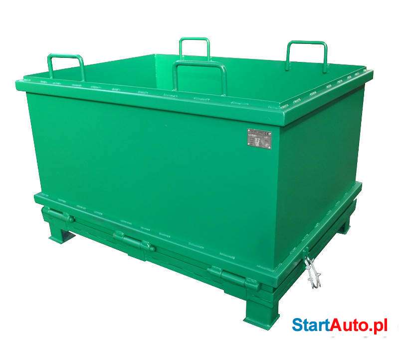 Kontener z uchylnym dnem pojemność 0,6m³ na widły wózka