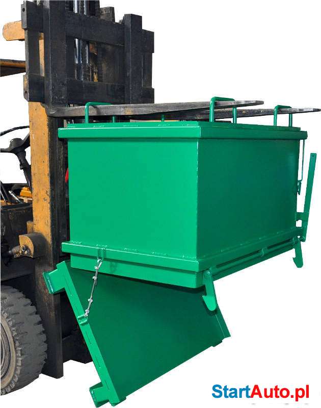 Kontener z uchylnym dnem pojemność 0,6m³ na widły wózka
