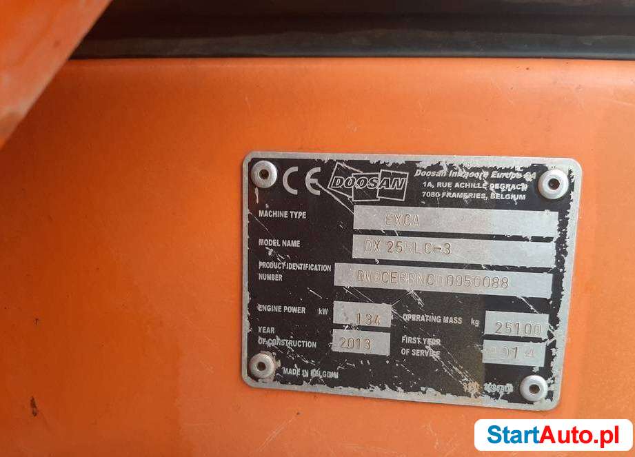 Koparka gąsienicowa Doosan DX 255 LC seria III BŁOTNIAK