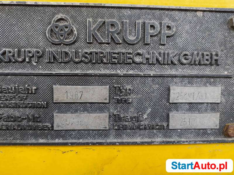 Dźwig Krupp 25 t uszkodzony