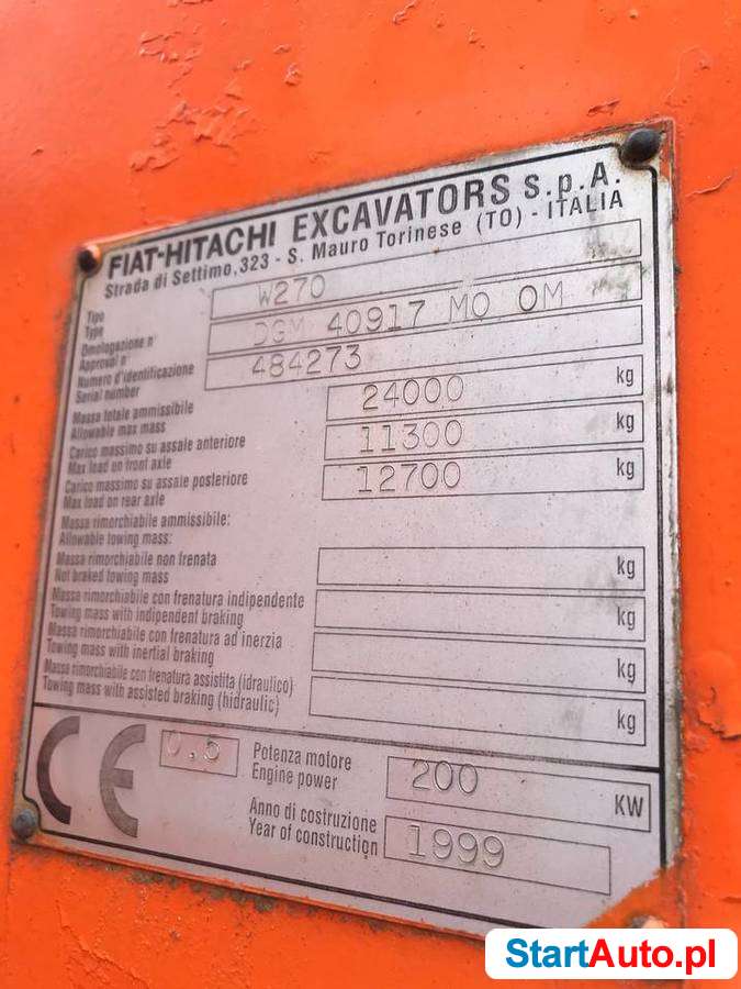 Ładowarka kołowa Fiat Hitachi W270