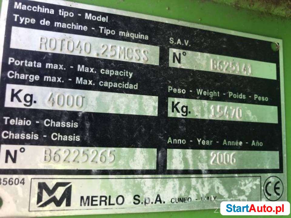 Ładowarka teleskopowa Merlo Roto 4025 z 2006rok + Kosz
