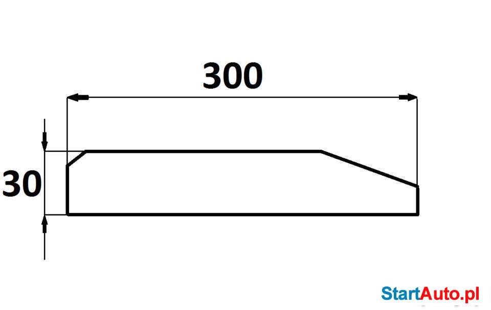 Lemiesz do łyżki 30×300 HB 500