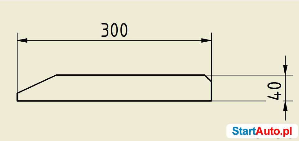 Lemiesz do łyżki 40×300 HB500