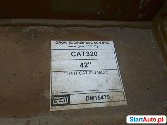 Łyżka do koparki CAT 320 o szerokości 120cm i fi 80mm. NOWA