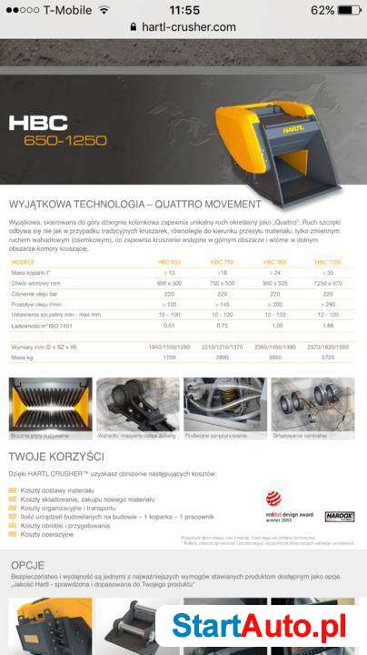 Łyżka krusząca Hartl 750