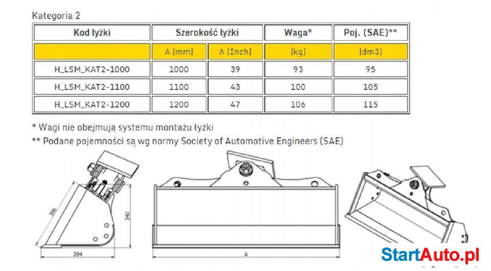 Łyżka Skarpowa Minikoparka Hydrauliczna 1,9t-2,7t KOMATSU