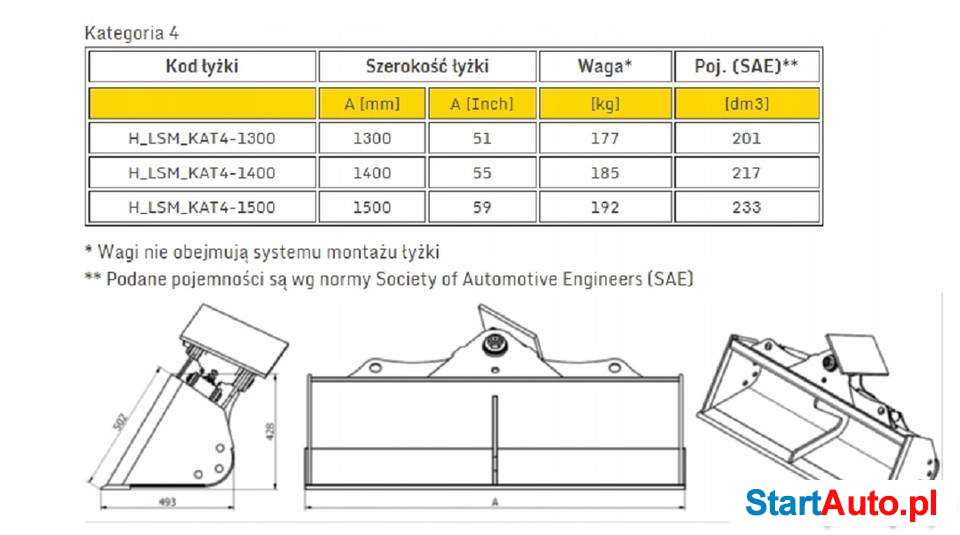 Łyżka Skarpowa Minikoparka Hydrauliczna 4,0t-5,5t HYUNDAI