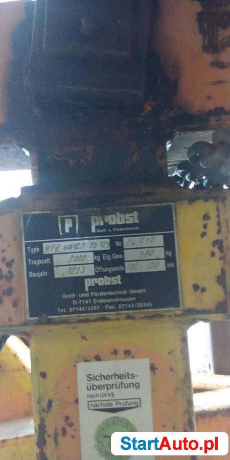 Mechaniczny Chwytak do palet firmy Probst 6000 120 mm / 2000