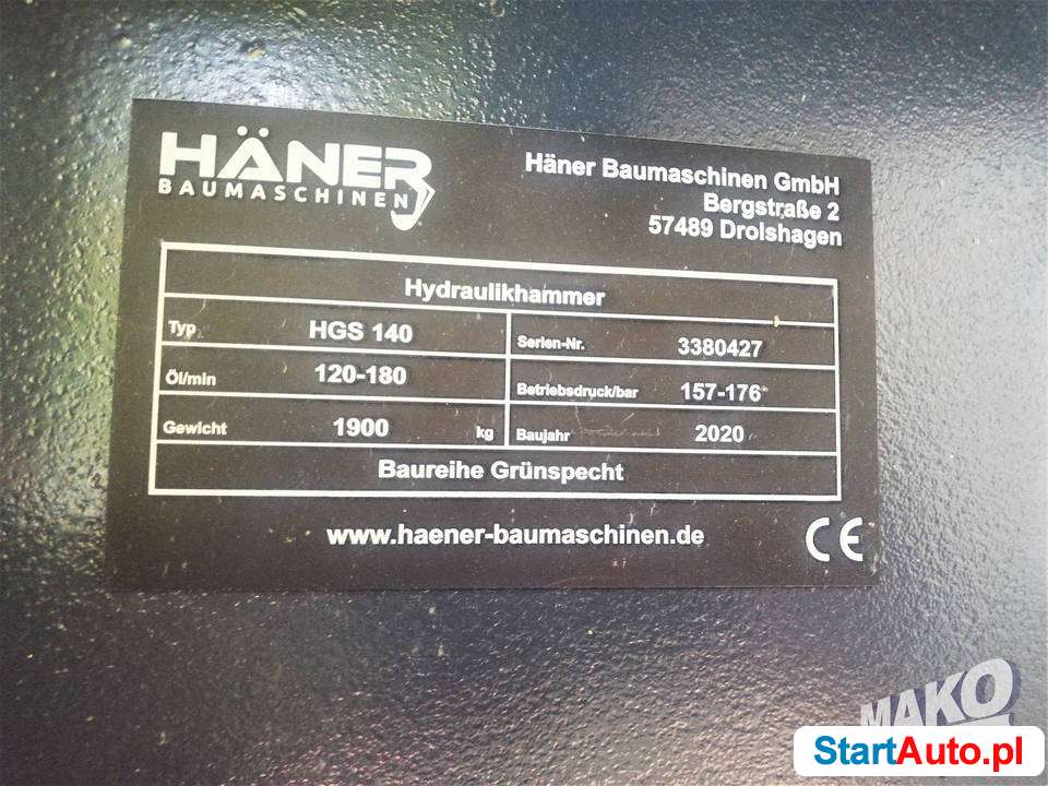 Młot hydrauliczny HANER HAENER HGS140 HAMMER NOWY 2020!