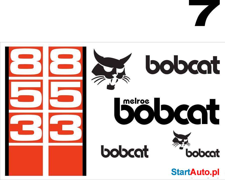 Naklejki bobcat wszystki modele