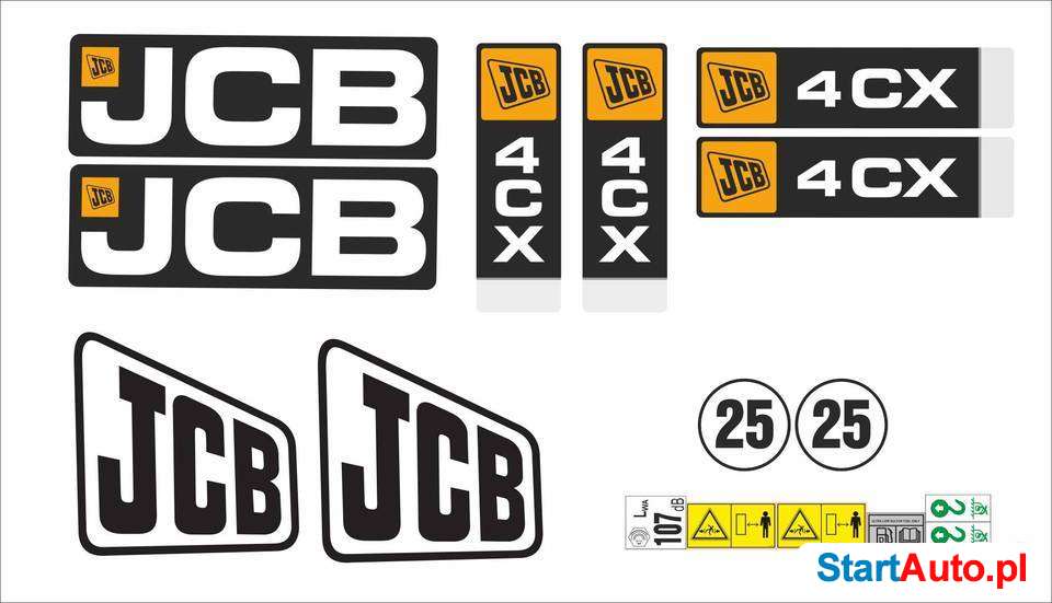 Naklejki JCB 4CX różne modele