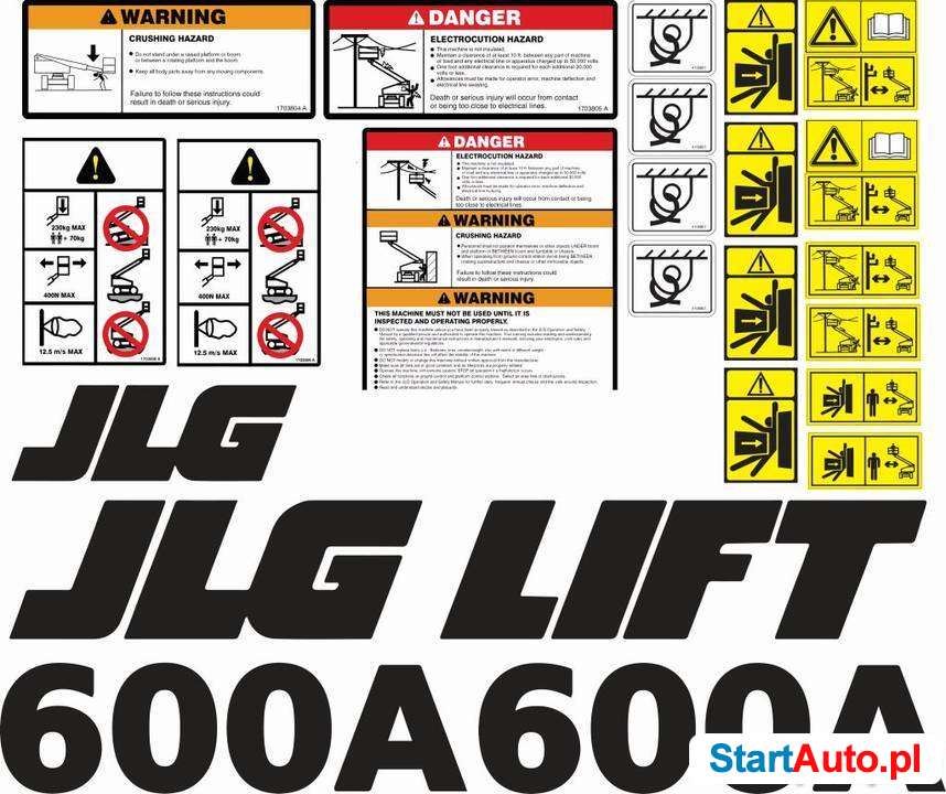Naklejki na maszyny JLG