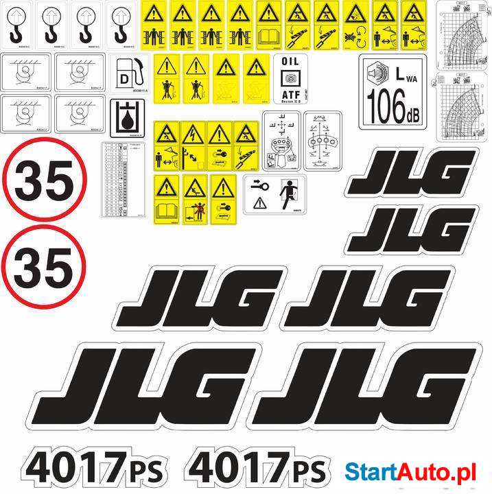 Naklejki na maszyny JLG